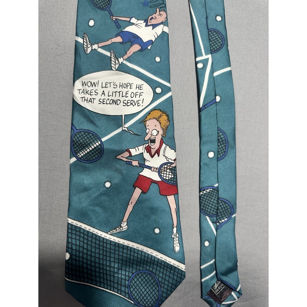 VTG 90s Richard L Torrey Originals Bench Warmers Tennis Player Silk Necktie